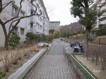 １棟の北側の通路