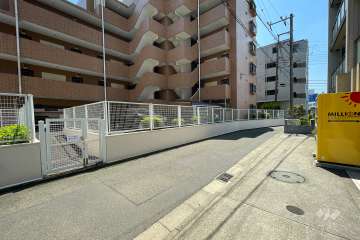 敷地西側の前面道路（北側から）