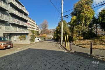 敷地南東側の前面道路（南側から）