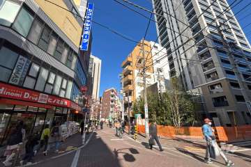 敷地の西側前面道路（南側から）