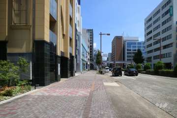 敷地南側の前面道路（西側から）