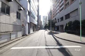 敷地東側の前面道路(北側から)