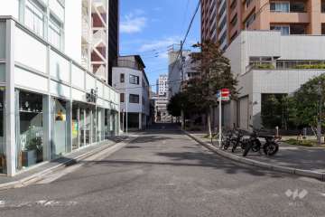 敷地北側の前面道路(西側から)