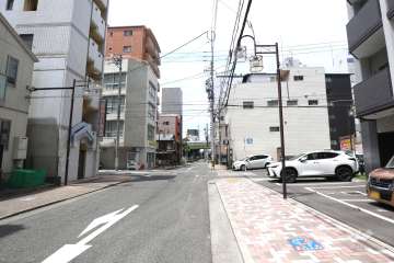 敷地西側の前面道路（南側から）