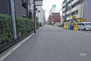敷地北西側の前面道路（北側から）