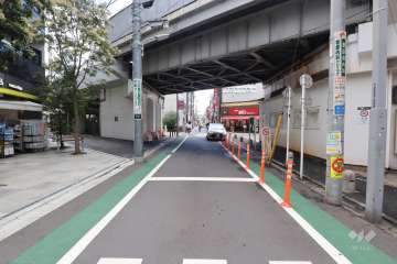 敷地南側の前面道路(西側から)