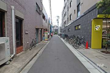 敷地西側の前面道路(南側から)