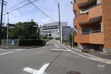 敷地の南側前面道路（東側から）