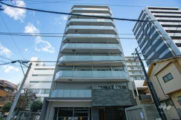 エスリード新栄デュオの外観（南西側から）