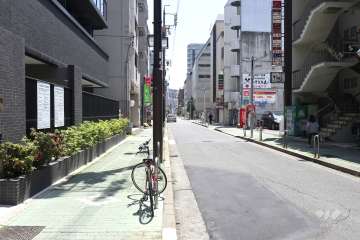 敷地西側の前面道路（北側から）