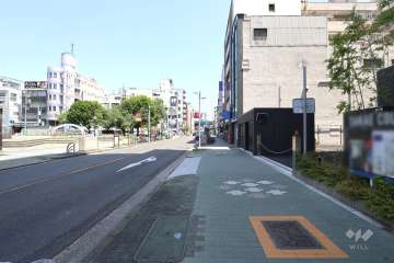 敷地北側の前面道路（西側から）