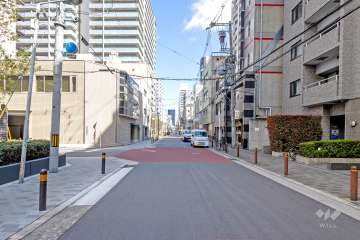 敷地北側の前面道路（西側から）