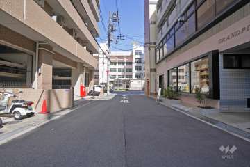 敷地の南側前面道路（西側から）