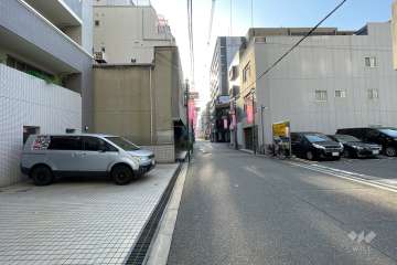 敷地南側の前面道路（西側から）