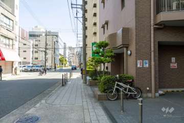 敷地北東側の前面道路（北西側から）