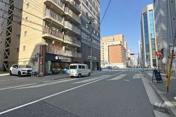 敷地南側の前面道路（西側から）