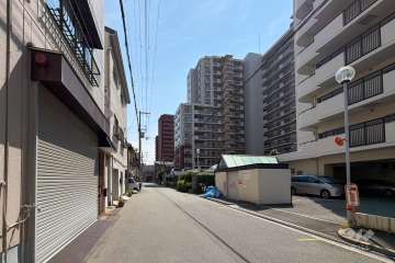 敷地北側の前面道路（西側から）