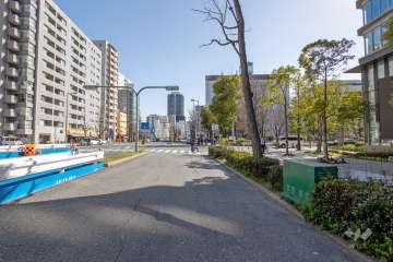 敷地東側の前面道路（北側から）