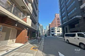 敷地南側の前面道路（西側から）