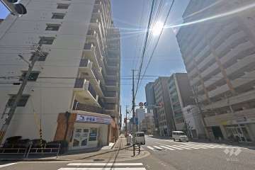 敷地東側の前面道路（南側から）