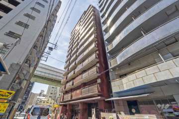 ライオンズマンション江戸堀西公園の外観（南東側から）