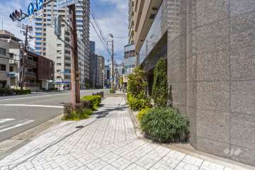 敷地南西側の前面道路（南東側から）