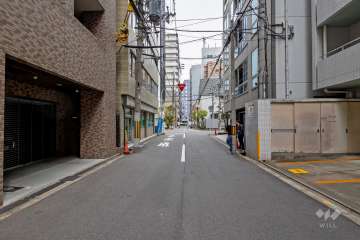 敷地南側の前面道路（西側から）