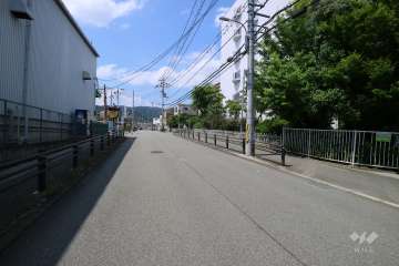 敷地西側の前面道路