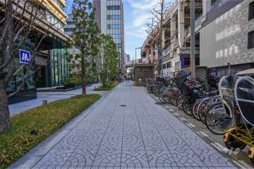敷地南側の前面道路（西側から）