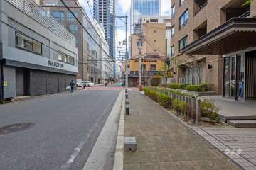 敷地北側の前面道路（西側から）