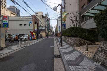 敷地北側の前面道路（西側から）