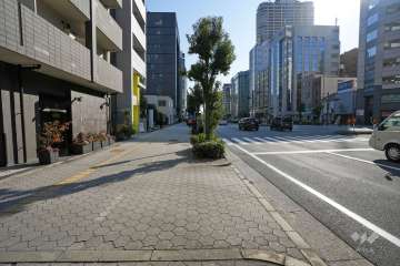 敷地の西側前面道路（北側から）