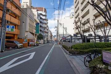敷地の南側前面道路（東側から）