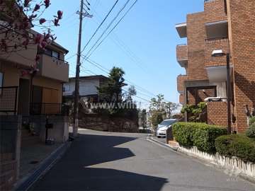 敷地南側の前面道路。