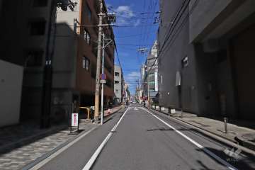 敷地東側の前面道路(南側から)