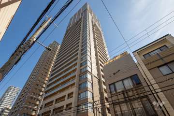 グランドメゾン上町台ザタワーの外観（北西側から）