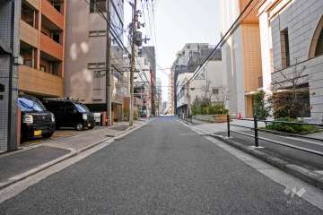 敷地南側の前面道路（東側から）