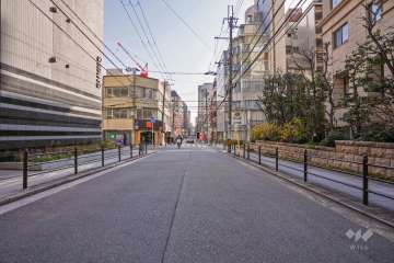 敷地東側の前面道路（北側から）