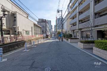敷地東側の前面道路（北側から）