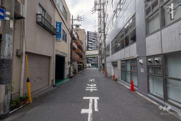 敷地の西側前面道路（南側から）