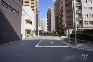 敷地北側の前面道路（西側から）