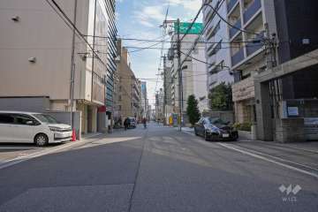 敷地東側の前面道路（北側から）