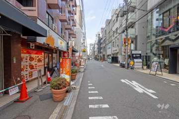 敷地東側の前面道路（南側から）