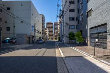 敷地西側の前面道路（南側から）