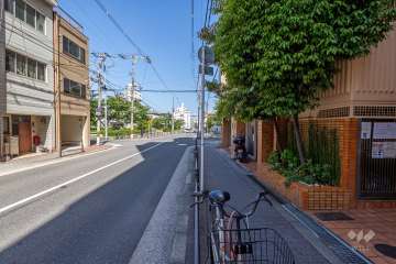 敷地の北側前面道路（西側から）