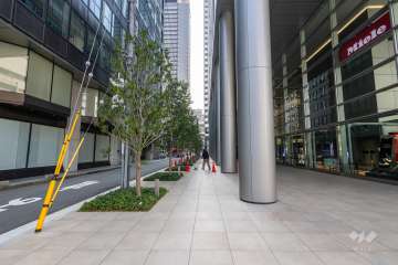 敷地東側の前面道路（北側から）