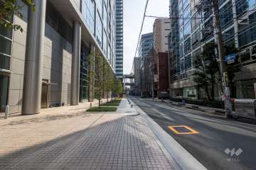 敷地西側の前面道路（北側から）