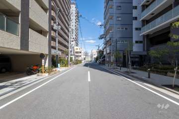 敷地西側の前面道路