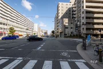敷地西側の前面道路（南側から）