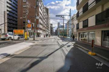 敷地東側の前面道路（北側から）